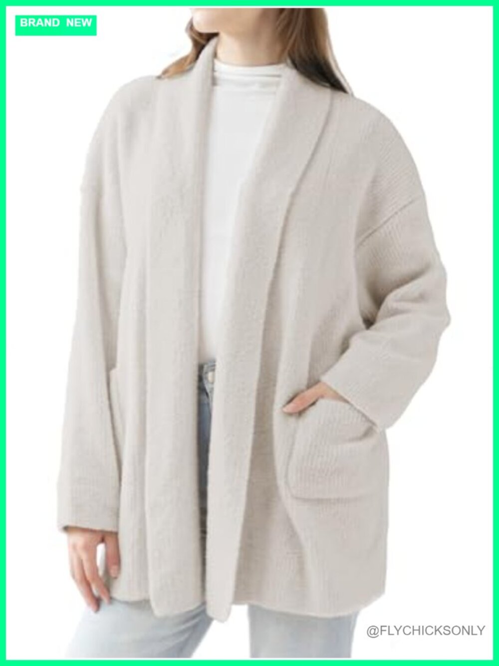 Women's Ultra Soft Oversized Ribbed Knit Cardigan Sweater with Pockets